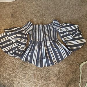BP off the shoulder statement sleeve top